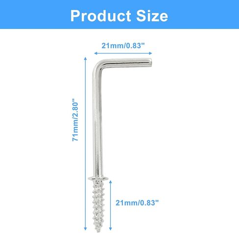 50Pcs L Shape Screw Hooks 1-1/4 Inch Square Bend Hooks L Screw Hooks Right Angle Hooks Metal Screw-in Hooks for Hanging, Gold in Kuwait