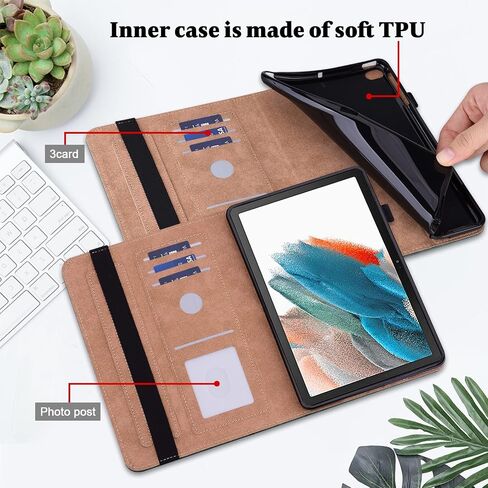 Case for Samsung Galaxy Tab S9 Fe Plus /S9 Plus 12.4 بوصة ، Samsung Galaxy Tab S9 Plus Pu Leather Protection Cover مع فتحات بطاقة لجهاز الكمبيوتر اللوحي S9+ /S9 Fe+ - الأزرق in Kuwait