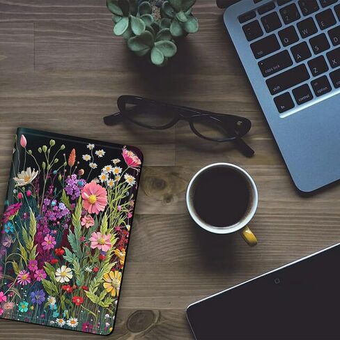 for Samsung Galaxy Tab S6 Lite Case 10.4 inch 2022/2020 Release Lightweight Smart Case PU Leather Adjustable Stand Protective Cover with Auto Wake/Sleep - Floral Flower in Saudi Arabia