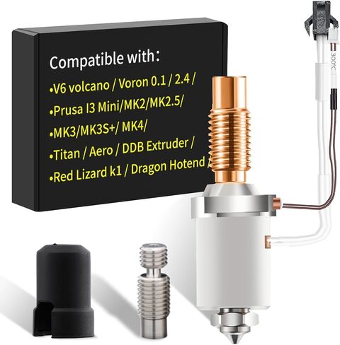 Upgrade V6 hotend Ceramic: 24V 60W Ceramic Heating Core with Silicone Sock Compatible with V6 Volcano Printer Head 3D Printer Extruder Hot End in Kuwait