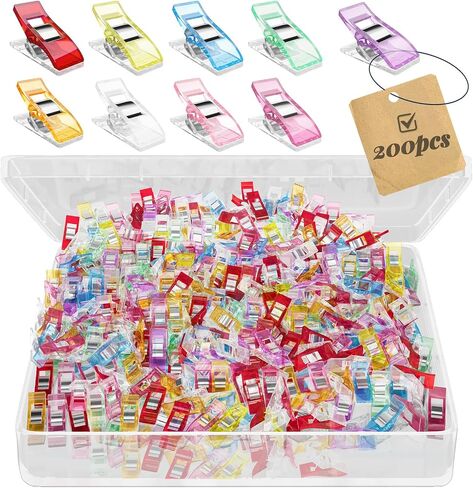 100pcs Sewing Clips Multipurpose Quilt Clip for Fabric Multi-Colored Plastic Sewing Quilting Supplies Craft for Small-Scale Projects and Crafting Tools Accessories in Saudi Arabia