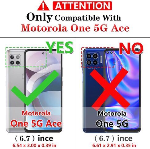 Yiakeng for Motorola One 5g Ace Case: Moto One 5g Ace Case with Screen Protector - Military Grade Protective Cases with Finger Ring Holder Kickstand for Motorola One 5g UW Ace Case(Red) in Kuwait