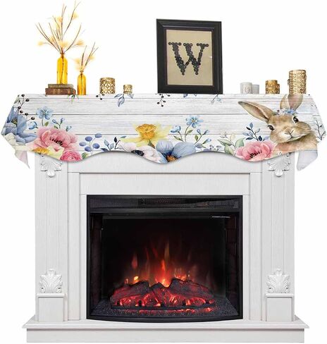 Valentine's Day Mantle Scarf 70 x 17 Inch, Love Heart Red Fireplace Mantel Scarf Mantel Cover Runner for Sweetest Day Valentines Wedding Party Anniversary Seasonal Holiday in Kuwait