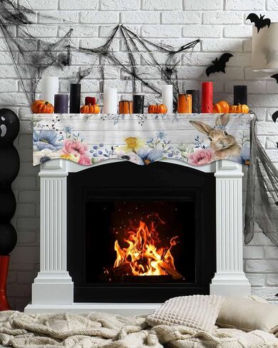 Valentine's Day Mantle Scarf 70 x 17 Inch, Love Heart Red Fireplace Mantel Scarf Mantel Cover Runner for Sweetest Day Valentines Wedding Party Anniversary Seasonal Holiday in Kuwait