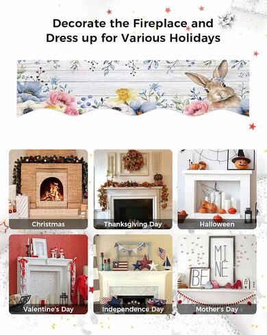 Valentine's Day Mantle Scarf 70 x 17 Inch, Love Heart Red Fireplace Mantel Scarf Mantel Cover Runner for Sweetest Day Valentines Wedding Party Anniversary Seasonal Holiday in Kuwait