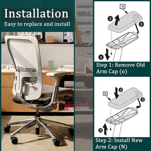 Chair Armrest Replacement Parts, Arm Pad Caps Replacement for Haworth Zody Office Chair 1 Pair (Black) in Saudi Arabia