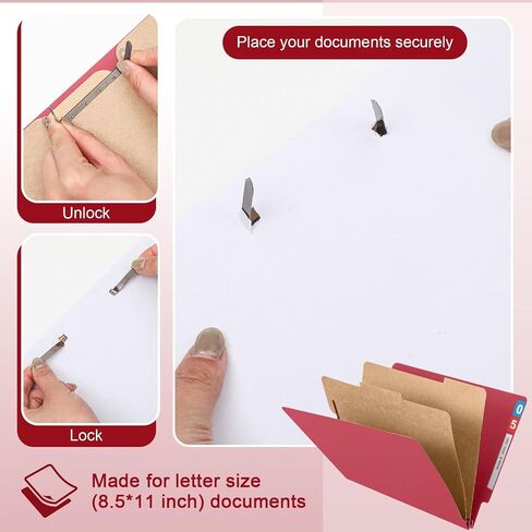 24 Pcs End Tab File Folder with Fasteners 3 Dividers Classification Folders Bulk, 8.5 x 11 Inch Letter Size with 3.5 Inch Expansion for Office Classroom Paper Files Organization, Dark Blue in Saudi Arabia