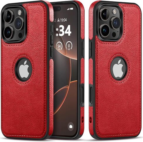 Unique Design Luxury Leather Business Phone Case for iPhone 16 Pro Anti-Slip Scratch Resistant Ultra Slim Protective Case (2024,6.3") (Brown) in Saudi Arabia