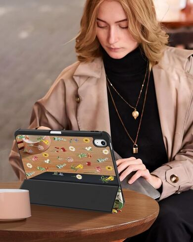 Buleens for iPad 10th Generation Case 10.9 Inch 2022 - Case for iPad 10th Gen with Pen Pent Tuto Wake/Sleep Trifold Funda Para for Apple 10th Gen A2696 A2757 A2777 ، Fintage Flower in Kuwait