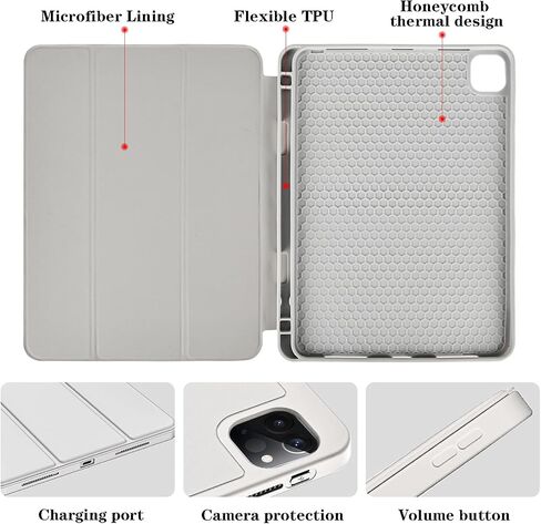 متوافق مع 2022 iPad 10th Generation 10.9 بوصة حالة طلاء زهرة لطيف ، مع حامل قلم رصاص ، نمط الأزهار TPU TRIFOLD Stand واقية -زهرة الرابط 6 in Saudi Arabia