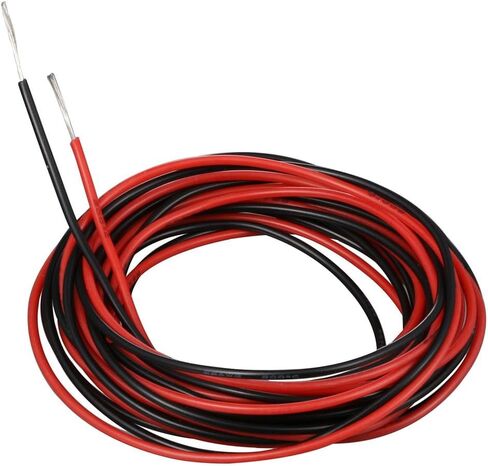 BNTECHGO 18 Gauge Silicone Wire 5 ft red and 5 ft Black Flexible 18 AWG Stranded Tinned Copper Wire in Kuwait