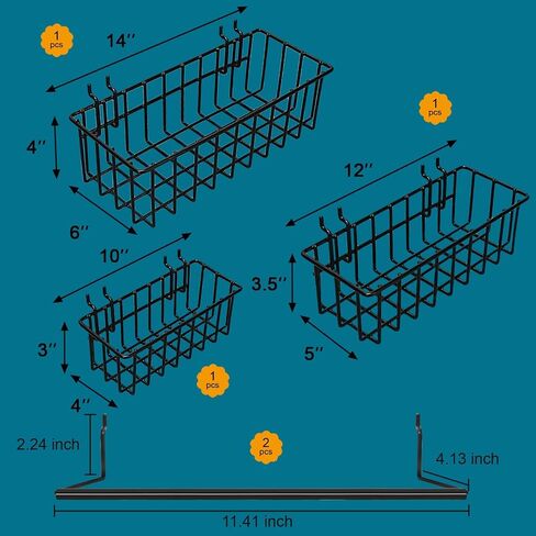 248PCS Pegboard Accessories Organizer Kit, Pegboard Bins, Pegboard Set for Tools, 1/8 and 1/4 inch Pegboard Hooks Assortment, Pegboard Bins, Metal Hooks for Hanging Storage (All Black) in Kuwait
