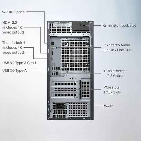 Dell Tower Plus EBT2250 Desktop Computer - Series 2 Intel Core Ultra 9 285K 24-Core CPU up to 5.7 GHz, 64GB DDR5 RAM, 16TB (2 x 8TB) SSD, GeForce RTX 4060 Ti 8GB GDDR6, Windows 11 Pro, Graphite in Saudi Arabia