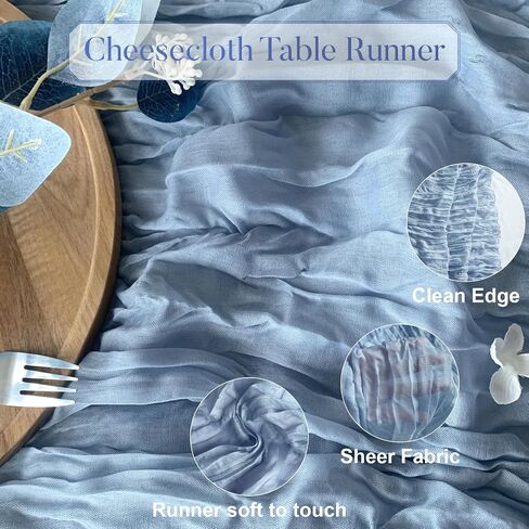 Cheesecloth Table Runner Sage Green 10Ft Gauze Table Runners Boho Rustic Sheer Cheese Cloths Table Runner for Wedding Baby Bridal Shower Decorations Birthday Christmas Doilies Combo in Kuwait