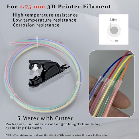 Smooth PTFE Teflon Tube1.5m, 2.5mm ID×4mm OD Low Friction PTFE Tube Fits Direct Drive Extruder 3D Printer, For Bambu Lab A1/A1 mini/P1P/P1S/X1C For Creality K1/K1 Max/Ender 3 V3 (Translucent) in Kuwait