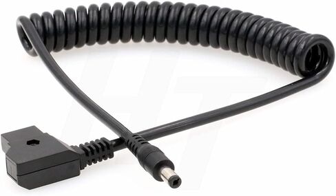 D-tap to DC Barrel 5.5 2.1mm Coiled Power Cable for SmallHD DP6 Atomos Ninja Shogun 7 LILLIPUT Monitor V-Mount in Kuwait