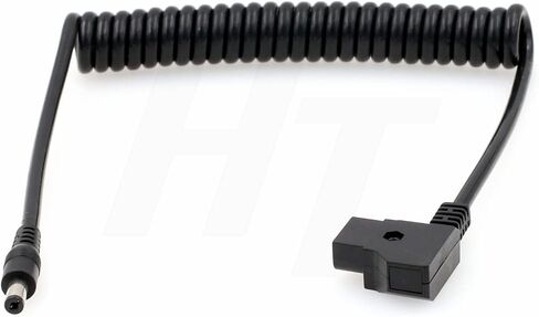 D-tap to DC Barrel 5.5 2.1mm Coiled Power Cable for SmallHD DP6 Atomos Ninja Shogun 7 LILLIPUT Monitor V-Mount in Kuwait