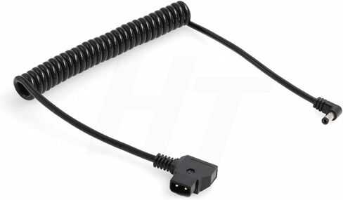 D-tap to DC Barrel 5.5 2.1mm Coiled Power Cable for SmallHD DP6 Atomos Ninja Shogun 7 LILLIPUT Monitor V-Mount in Kuwait