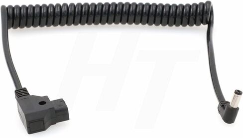D-tap to DC Barrel 5.5 2.1mm Coiled Power Cable for SmallHD DP6 Atomos Ninja Shogun 7 LILLIPUT Monitor V-Mount in Kuwait