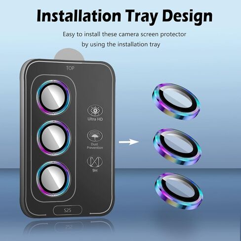 Phone Camera Lens Protector compatible with Samsung Galaxy S25 Ultra [1 Set ], Individual Lens Protectors, Scratch-Resistant Ultra-Thin Tempered Glass with Aluminum Edging, S25Ultra 25Ultra 5G [Case Friendly] (Green, Galaxy S25 Ultra) in Kuwait