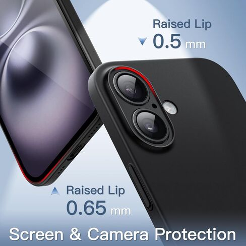 Jetech Ultra Slim Case لـ iPhone 16 Plus 6.7 بوصة ، حماية كاملة من عدسة الكاميرا ، وغطاء خفيف غير لامع PP الحد الأدنى (أسود) in Saudi Arabia