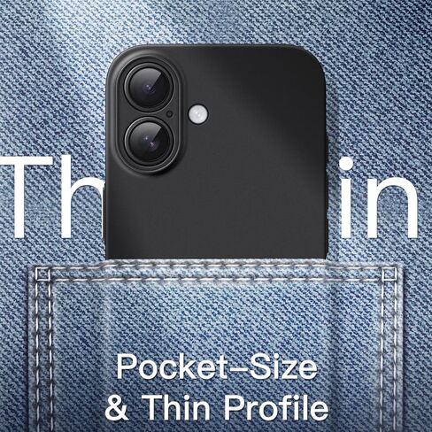 Jetech Ultra Slim Case لـ iPhone 16 Plus 6.7 بوصة ، حماية كاملة من عدسة الكاميرا ، وغطاء خفيف غير لامع PP الحد الأدنى (أسود) in Saudi Arabia