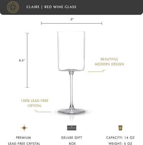 JoyJolt Champagne Flutes – Claire Collection Crystal Champagne Glasses Set of 2 – 5.7 Ounce Capacity – Exquisite Craftsmanship – Ideal for Home Bar, Special Occasions – Made in Europe in Kuwait