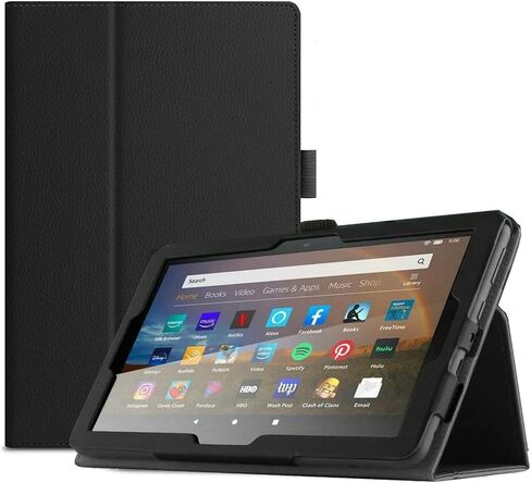 Tablet Cover for Amazon Kindle Fire HD 8 10th K72LL4(2020 Release),Ultra Slim Folio Stand Lightweight Leather Case for Kindle Fire HD 8 Plus/HD 8 2020/Kids 10th Gen 8" (Li-Red) in Saudi Arabia