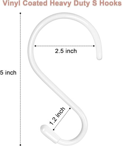 6 حزمة 5 بوصات S لعلان السنانير الثقيلة ، خزانة كبيرة في الفينيل المغلفة S - السنانير المعدنية غير المعدنية لتعليق أواني المطبخ وعاء أكواب الملابس جينز مناشف القبعات أكياس (أسود) in Kuwait