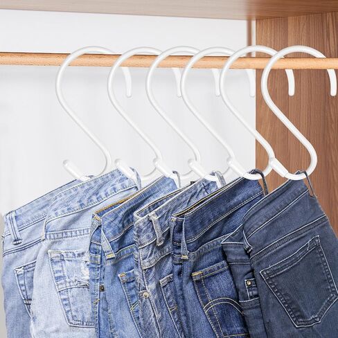 6 حزمة 5 بوصات S لعلان السنانير الثقيلة ، خزانة كبيرة في الفينيل المغلفة S - السنانير المعدنية غير المعدنية لتعليق أواني المطبخ وعاء أكواب الملابس جينز مناشف القبعات أكياس (أسود) in Kuwait