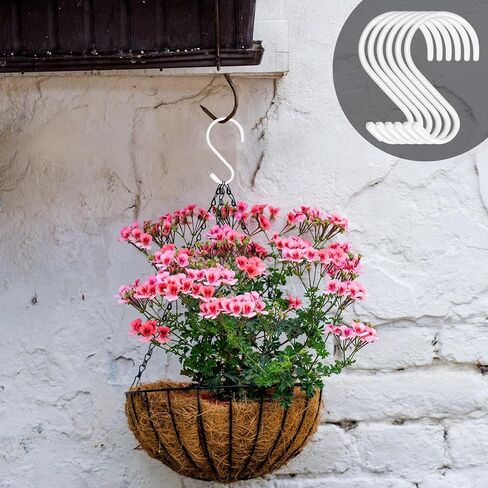 6 حزمة 5 بوصات S لعلان السنانير الثقيلة ، خزانة كبيرة في الفينيل المغلفة S - السنانير المعدنية غير المعدنية لتعليق أواني المطبخ وعاء أكواب الملابس جينز مناشف القبعات أكياس (أسود) in Kuwait