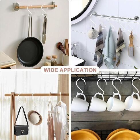 6 حزمة 5 بوصات S لعلان السنانير الثقيلة ، خزانة كبيرة في الفينيل المغلفة S - السنانير المعدنية غير المعدنية لتعليق أواني المطبخ وعاء أكواب الملابس جينز مناشف القبعات أكياس (أسود) in Kuwait