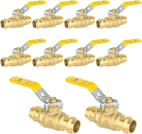 1 pack hesun brass Valve صمام الكرة ، 1 "اضغط x 1" اضغط على إيقاف تشغيل الصمام ، 1/4 بدوره توقف مياه المنفذ الكامل مع حلقات o in Kuwait