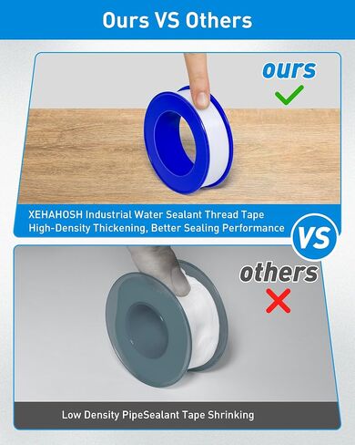 XEHAHOSH 3 Rolls PTFE Tape, High-Density Thickening, Etter Sealing, for Thread Seal Tape, Plumbers Tape, Sealant Tape, Plumbing Tape, L 590 Inch x W 0.51 Inch x T 4 Mil x D 0.45, White in Saudi Arabia
