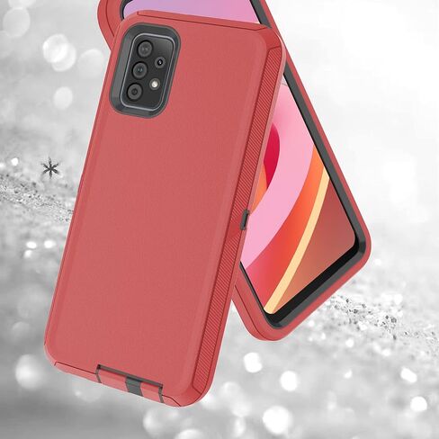 Galaxy A52 5G Case - Military Drop Shockproof Armor Heavy Duty Rugged 3 in 1 Protection Cover for Galaxy A52 5G (Red+Black) in Saudi Arabia