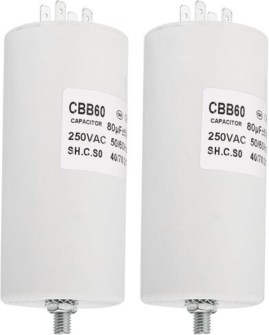 YOKIVE 60uF CBB60 Capacitor with 4 Pins, AC 250V(White) in Kuwait