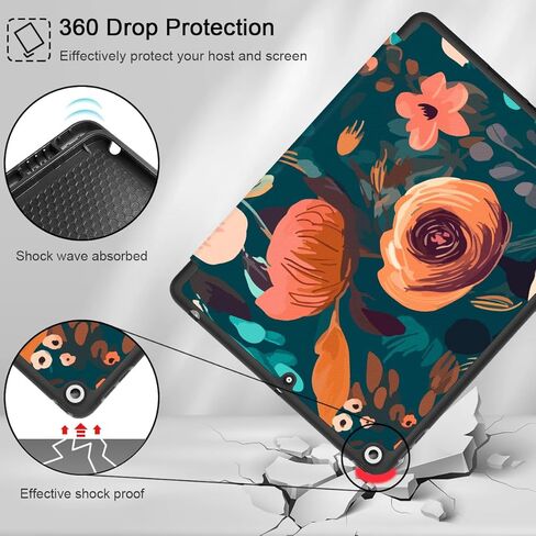 May Chen Case for iPad 10.2 Inch 2021 2020 2019 iPad 9th/8th/7th Generation with Pencil Holder, Slim Stand Protective Case with Soft TPU Back, Auto Sleep/Wake Cover, Abstract Florals in Saudi Arabia