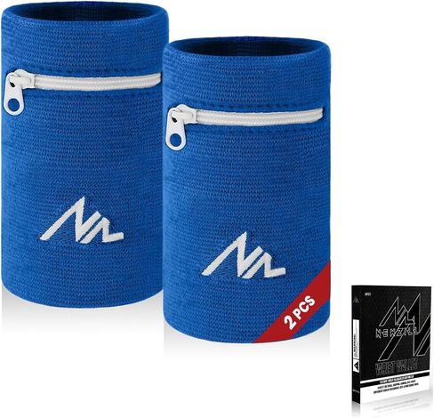 NEWZILL Wrist Wallet Wristband with Zipper - Cotton Sweatbands for Men & Women, Ideal for Sport, Running, Walking, Basketball, Football, Tennis, Hiking, Workout, and More in Kuwait