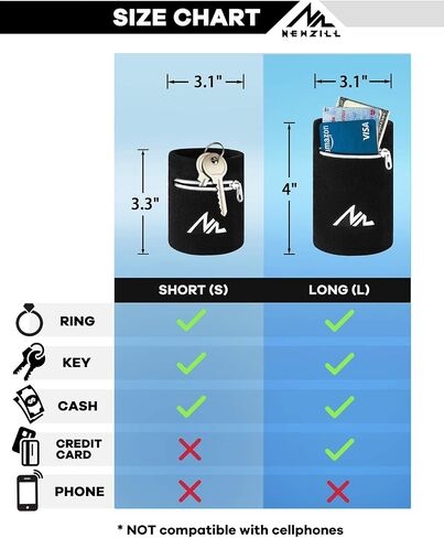 NEWZILL Wrist Wallet Wristband with Zipper - Cotton Sweatbands for Men & Women, Ideal for Sport, Running, Walking, Basketball, Football, Tennis, Hiking, Workout, and More in Kuwait