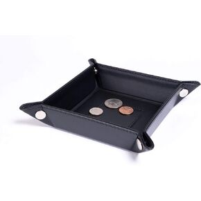 Dacasso Leather Travel Change Tray, Classic Black (A1088)