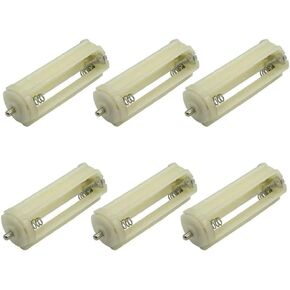 QMseller Cylindrical Battery Holder Battery Storage Case for 3 x 1.5V AAA Batteries Flashlight Torch White - (6 Pcs)