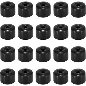 X AUTOHAUX 20pcs 17mm ID Wheel Lock Lug Bolt Nut Cover Cap with Remove Dismantle Tool for VW Sagitar Magotan Golf Passat Jetta Black