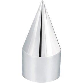 United Pacific 10007 - Wheel Lug Nut Cover Set - 33Mm X 4.13" Chrome Plastic Spike Nut Cover - Thread-On (10 Pack)