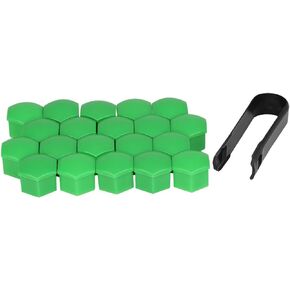 X AUTOHAUX 20pcs 17mm Black Plastic Car Wheel Nut Lug Hub Screw Rim Bolt Covers Dust Protector Caps with Clip