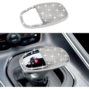 SENSHINE Gear Shift Knob Head Cover Bling Trim for Dodge Charger Challenger Accessories 2015-2023 Durango 2016-2023 ABS Interior Shell Insert Decoration Protector Gear Shifter Cover (White)
