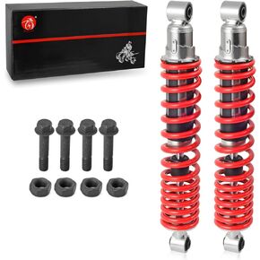 Front Shocks Absorber Red Spring & Bolt lock Nut Compatible with Yamaha Banshee 350 YFZ350 1987-2006