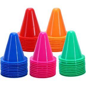 Cones Sports, 30Pack Mini Soccer Cones Plastic Training Agility Field Traffic Marker for Skating Basketball Football & Indoor Outdoor Activity Games Obstacle Course