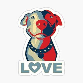 Pitbull - Love Sticker - Sticker Graphic - Auto, Wall, Laptop, Cell, Truck Sticker for Windows, Cars, Trucks