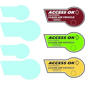 2024 California HOV Stickers (4pc Set), Also Compatible with 2023 Green Decals and 2022 Yellow Decals (PPF + Tint Layers Only, Does NOT Include Government Issued Decals)
