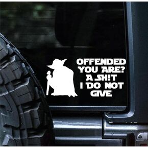 Sunset Graphics & Decals Offended You are A Shit I Do Not Give Decal Vinyl Car Sticker Funny | Cars Trucks Vans Walls Laptop | White | 7 inches | SGD000298